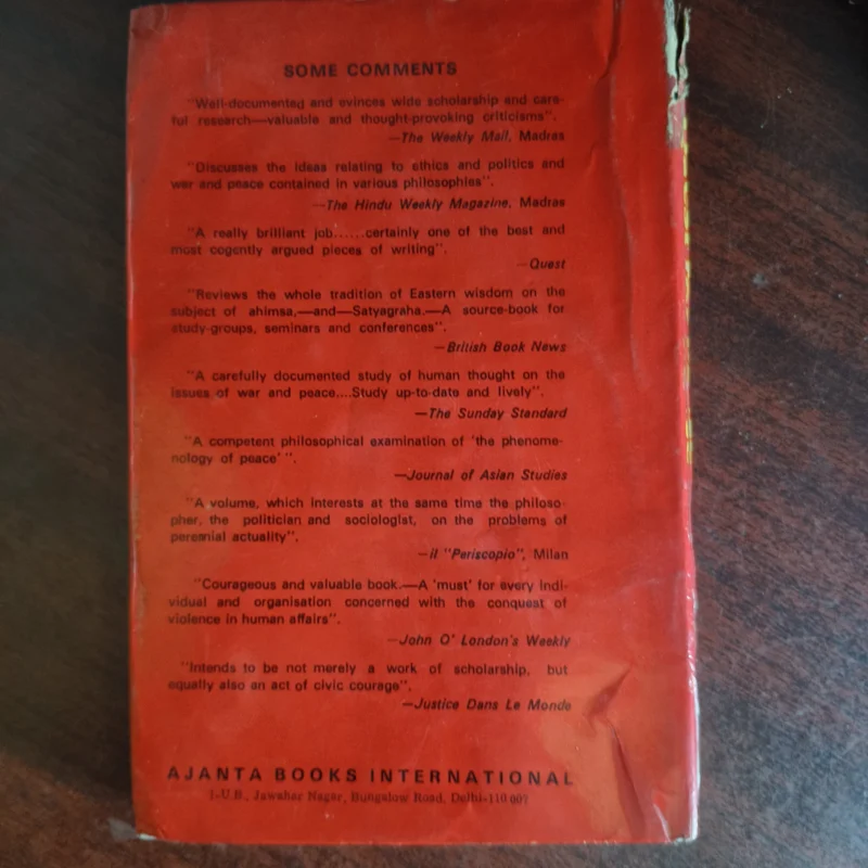 The Quest for Peace by K. Satchidananda Murty | 1986 Vintage Philosophy Book